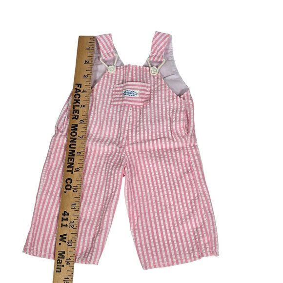 Vtg Doll Clothes Real Baby Pink Striped Overalls Hasbro 80s CPK Fit Seersucker - Picture 6 of 6